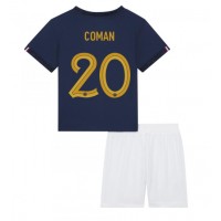Frankreich Kingsley Coman #20 Heimtrikotsatz Kinder WM 2022 Kurzarm (+ Kurze Hosen)